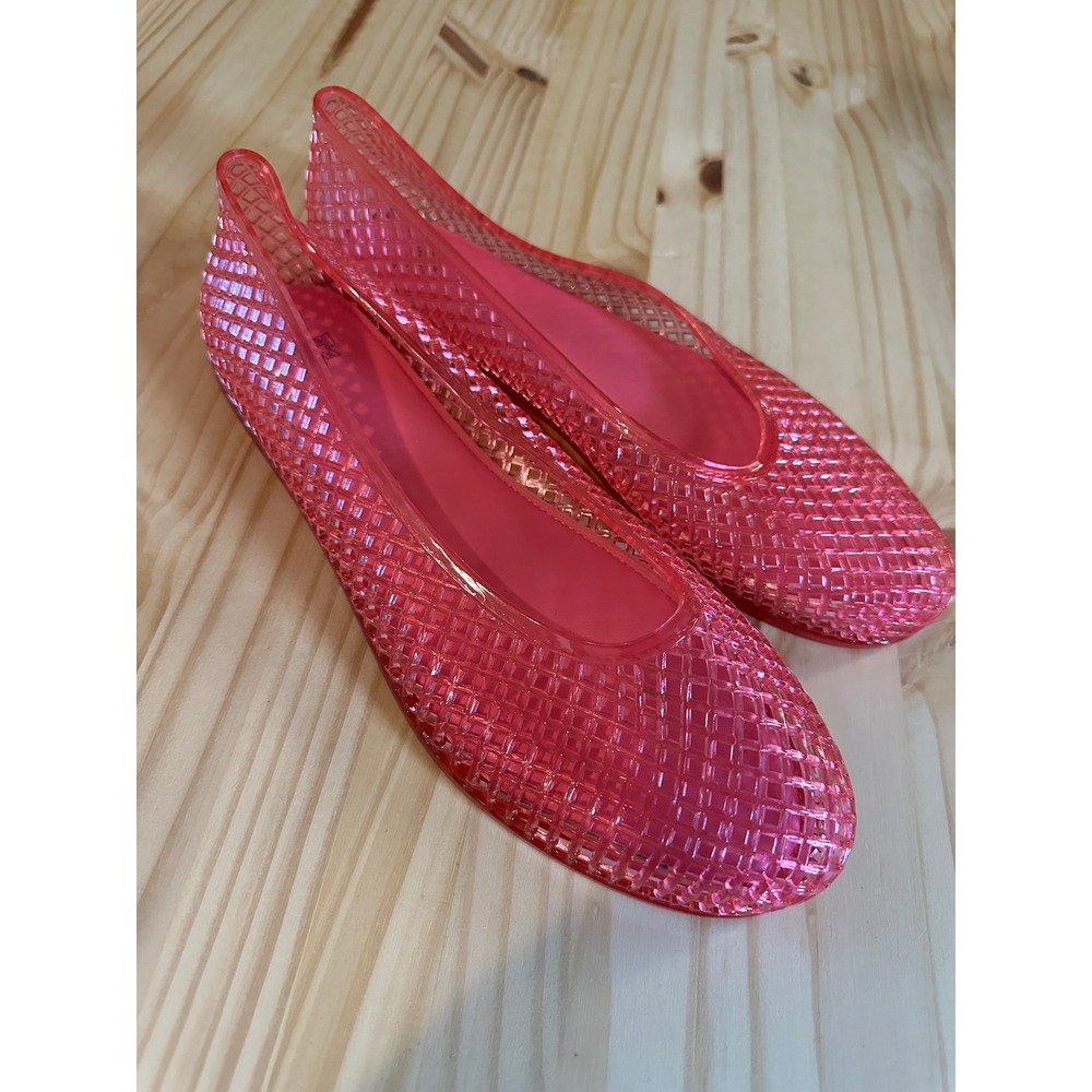 Wild Fable Women Pink Jelly Ballet Flats Woven Lattice Slip On Shoes Size 10